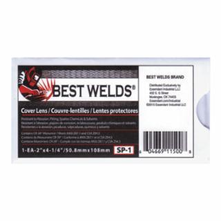 Best Welds Cover Lens, Scratch/Static Resistant, 4-1/4 in x 2 in, 70% CR-39 Plastic 10/PK