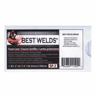 Best Welds Cover Lens, Scratch/Static Resistant, 4-1/4 in x 2 in, 100% CR-39 Plastic 10/PK