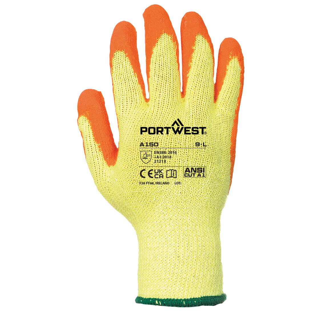 Portwest A150 Classic Grip Glove - Latex - Orange 12/PK