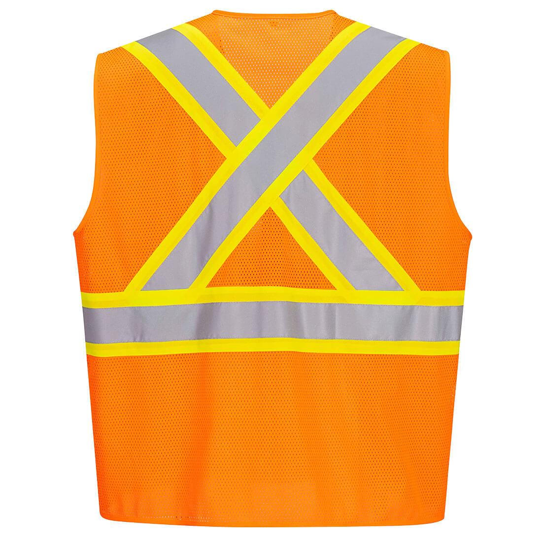 Portwest CA101 X-Back Contrast Tape Vest - Orange 12/PK