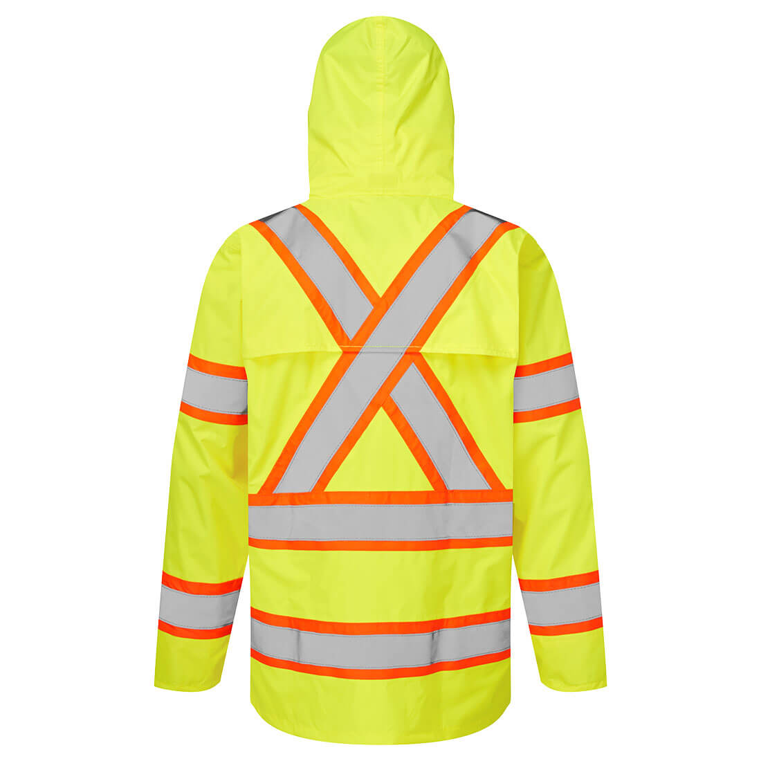 Portwest CA400 Hi-Vis X Back Contrast Tape Rain Jacket - Yellow