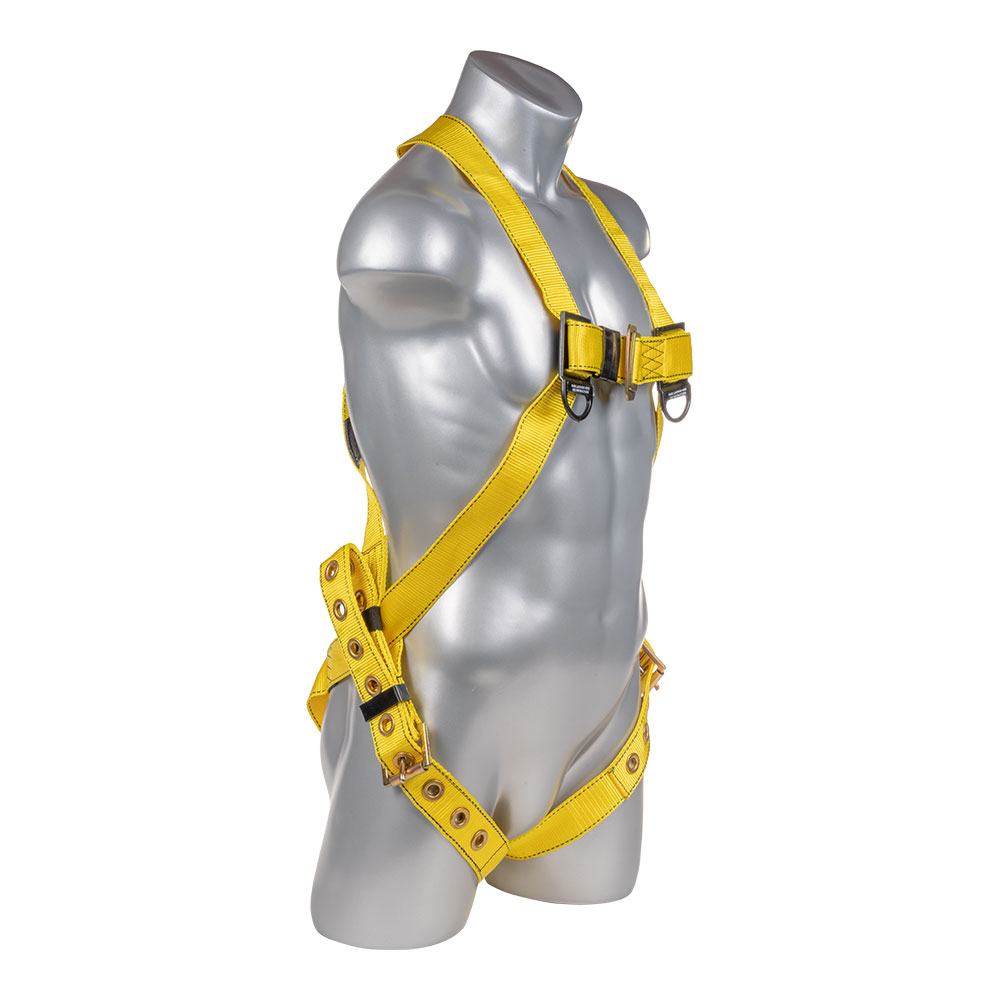 General Work Products H11210005 Harness 3pt. Tongue and Buckle Leg Straps, Back D-Ring, Yellow