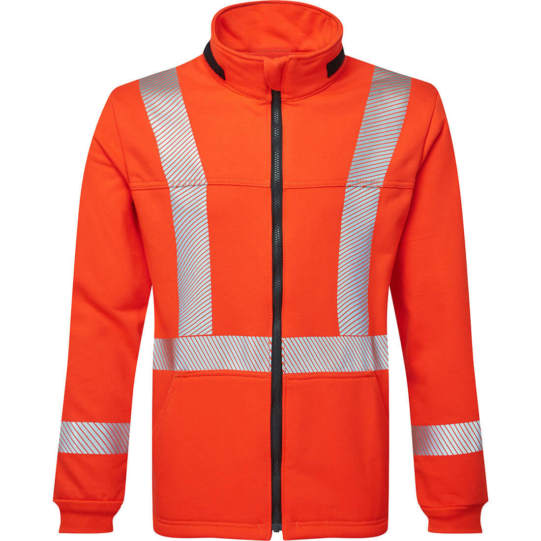 Portwest IOS329 Segmented Striped Fleece Full Zip Jacket Orange