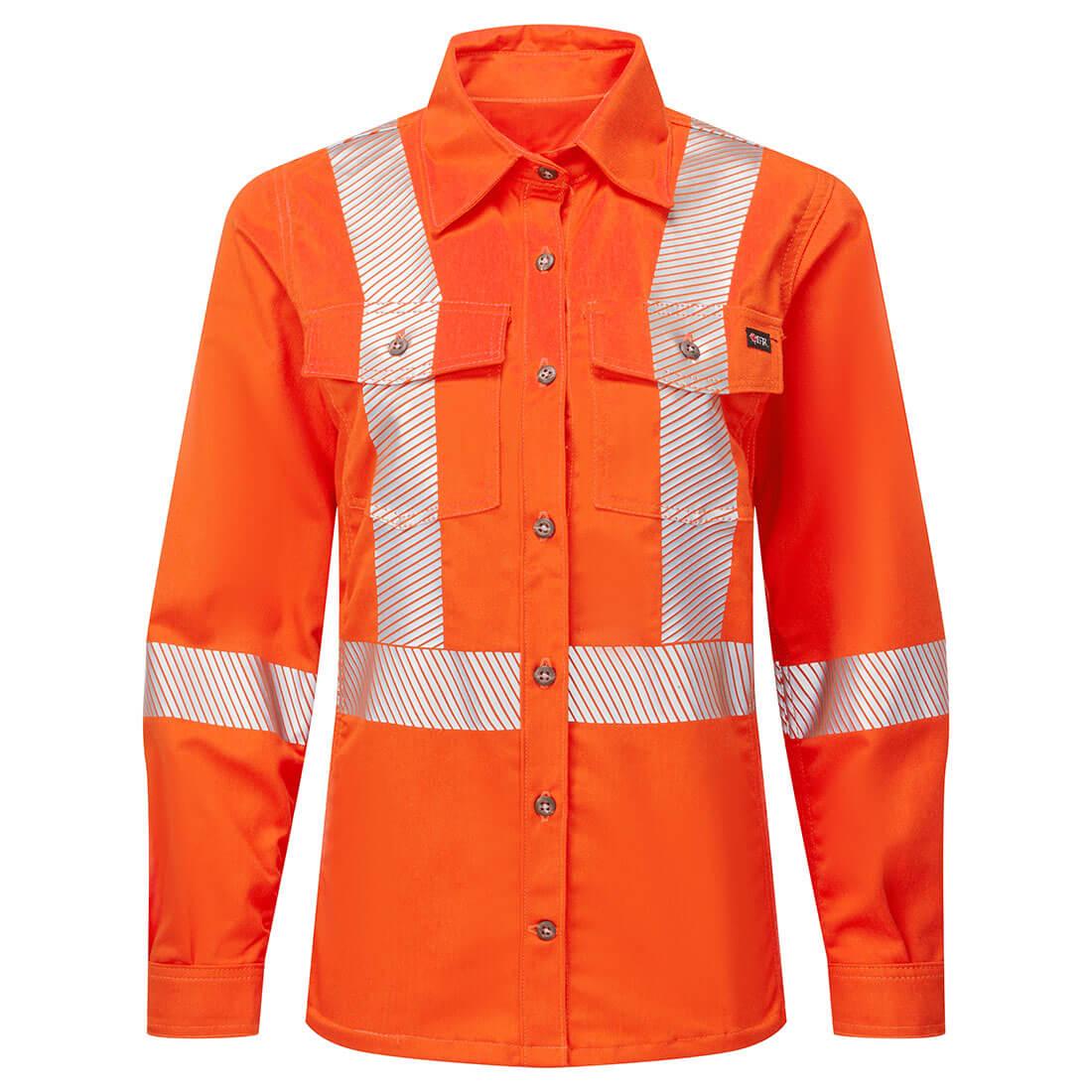 Portwest IUS471 - Women's Ultrasoft 7oz Deluxe Segmented Striped Work Shirt