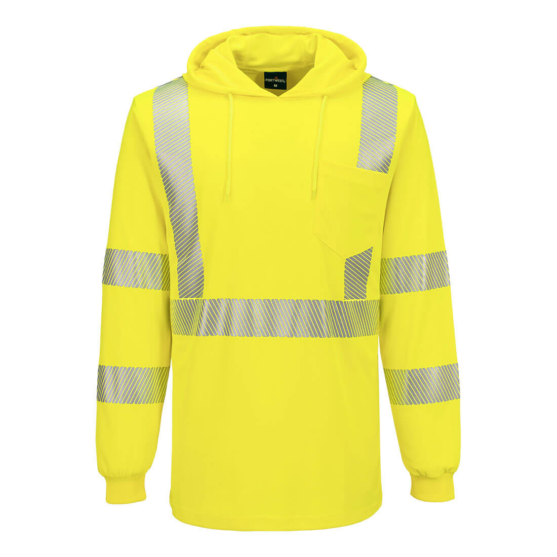 Portwest L042 - Hi-Vis Lightweight Hooded T-Shirt L/S