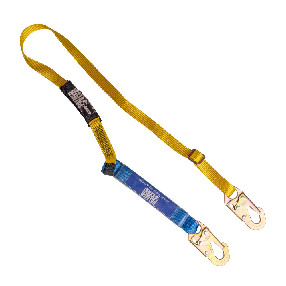 L211111 Adjustable lanyard 4 – 6 ft. Blue shock absorber, small hook.