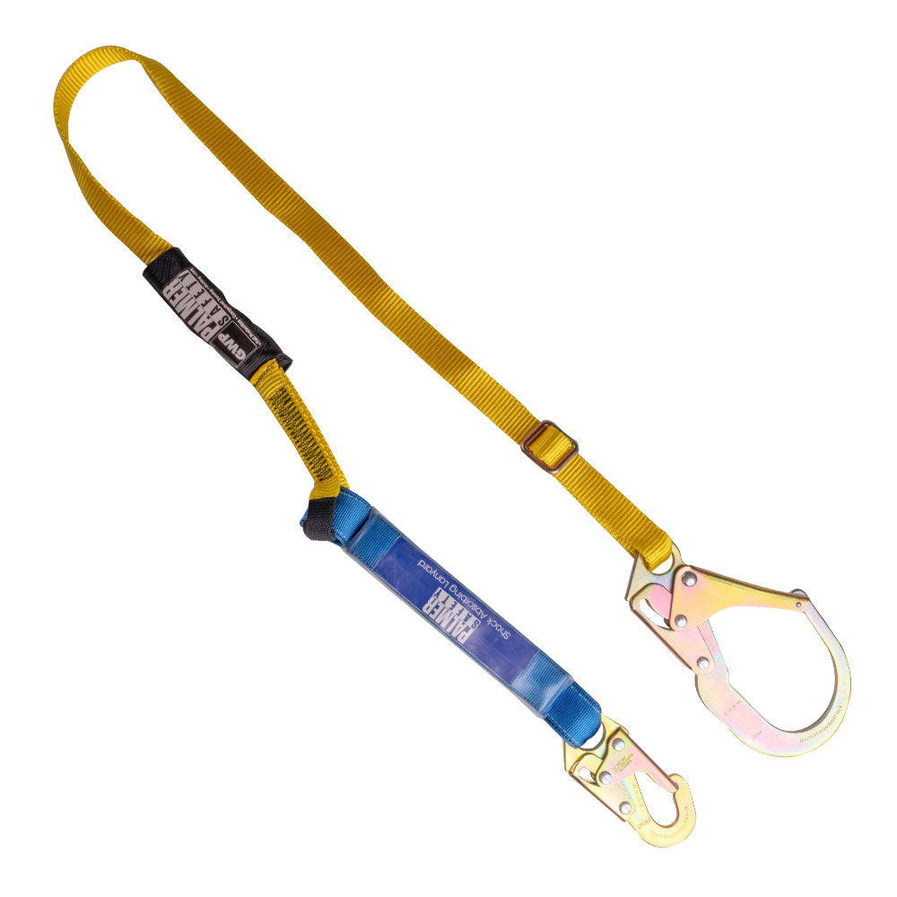 L212111 Adjustable lanyard 4 – 6 ft. Blue shock absorber, rebar hook.