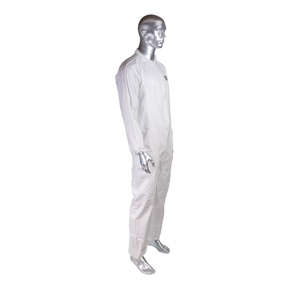 General Work Products PPCW1702 White Microporous Disposable Coveralls 25/CS