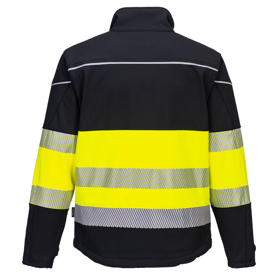 Portwest PW375 Hi-Vis Class 1 Softshell Jacket - Black/Yellow