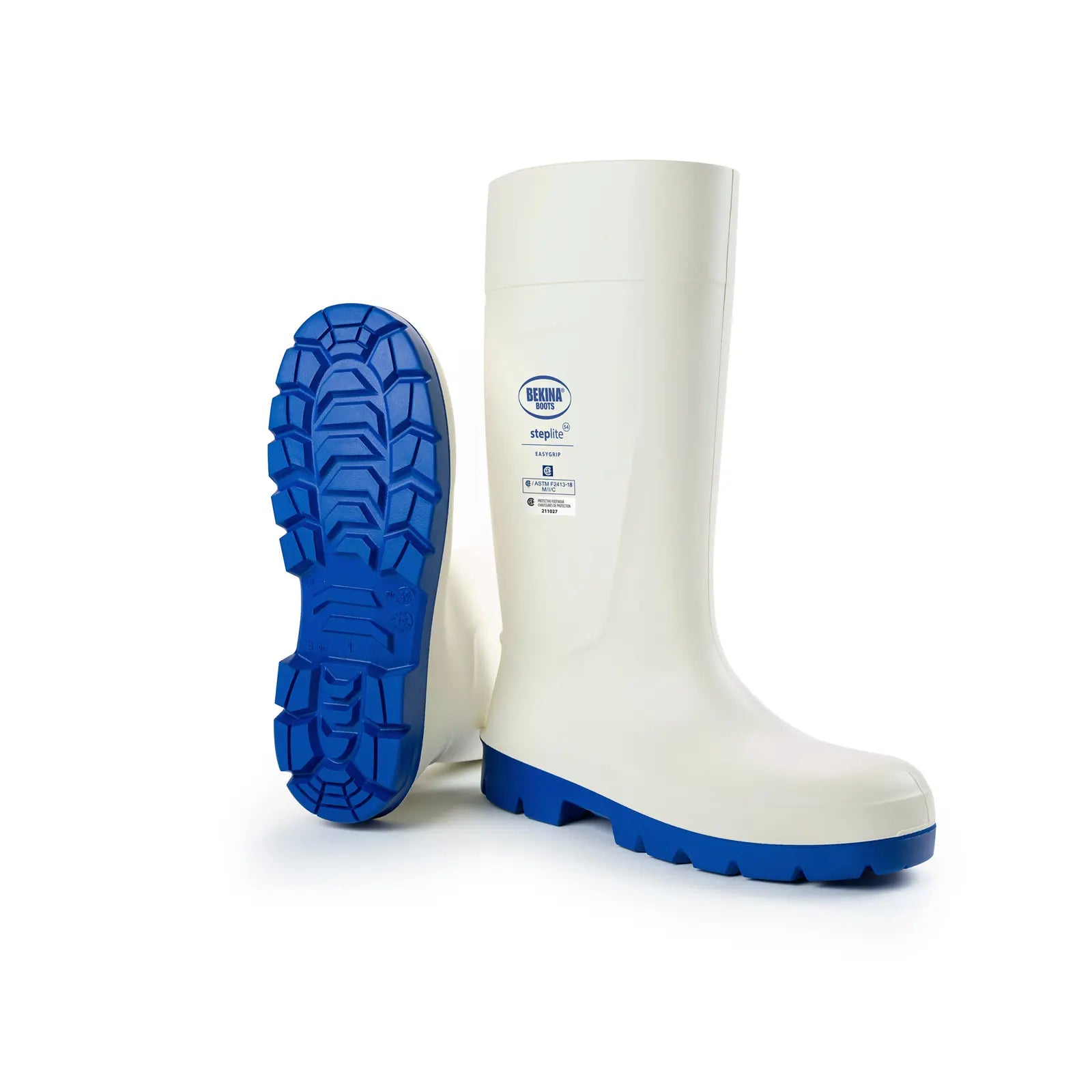 PAN3P/1053 Steplite EasyGrip, Steel Toe Cap, White-Blue