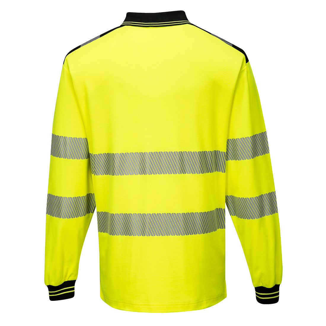 Portwest T184 PW3 Hi-Vis Long Sleeve Polo Shirt - Yellow/Black