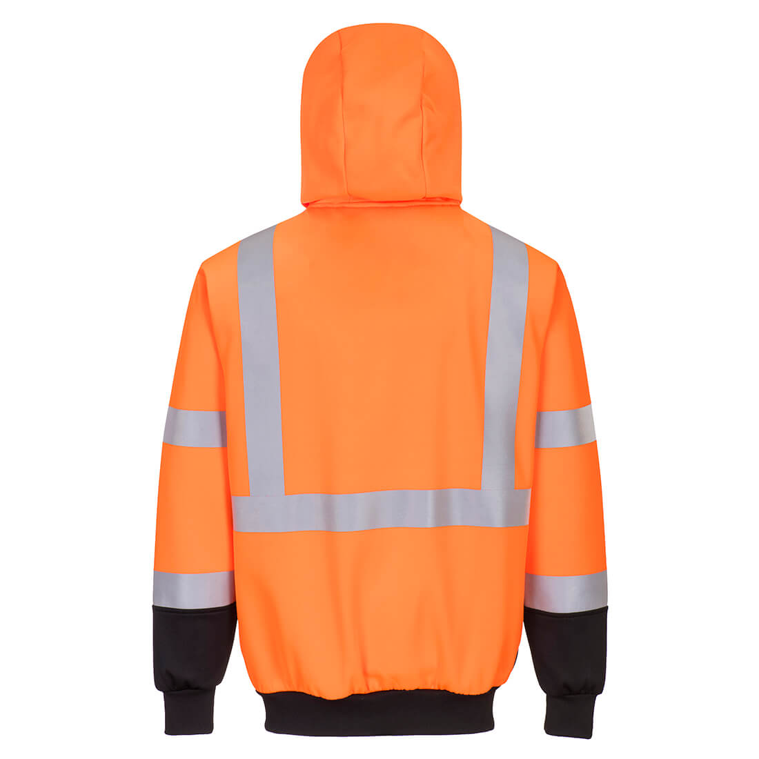 Portwest UB315 Hi-Vis Two-Tone Zipped Hoodie - Orange/Black