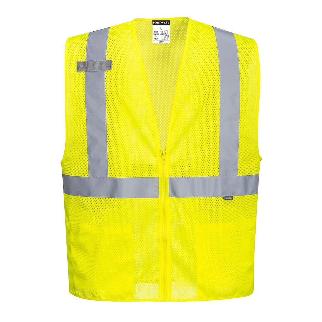 Economy Mesh Zipper Vest - Yellow