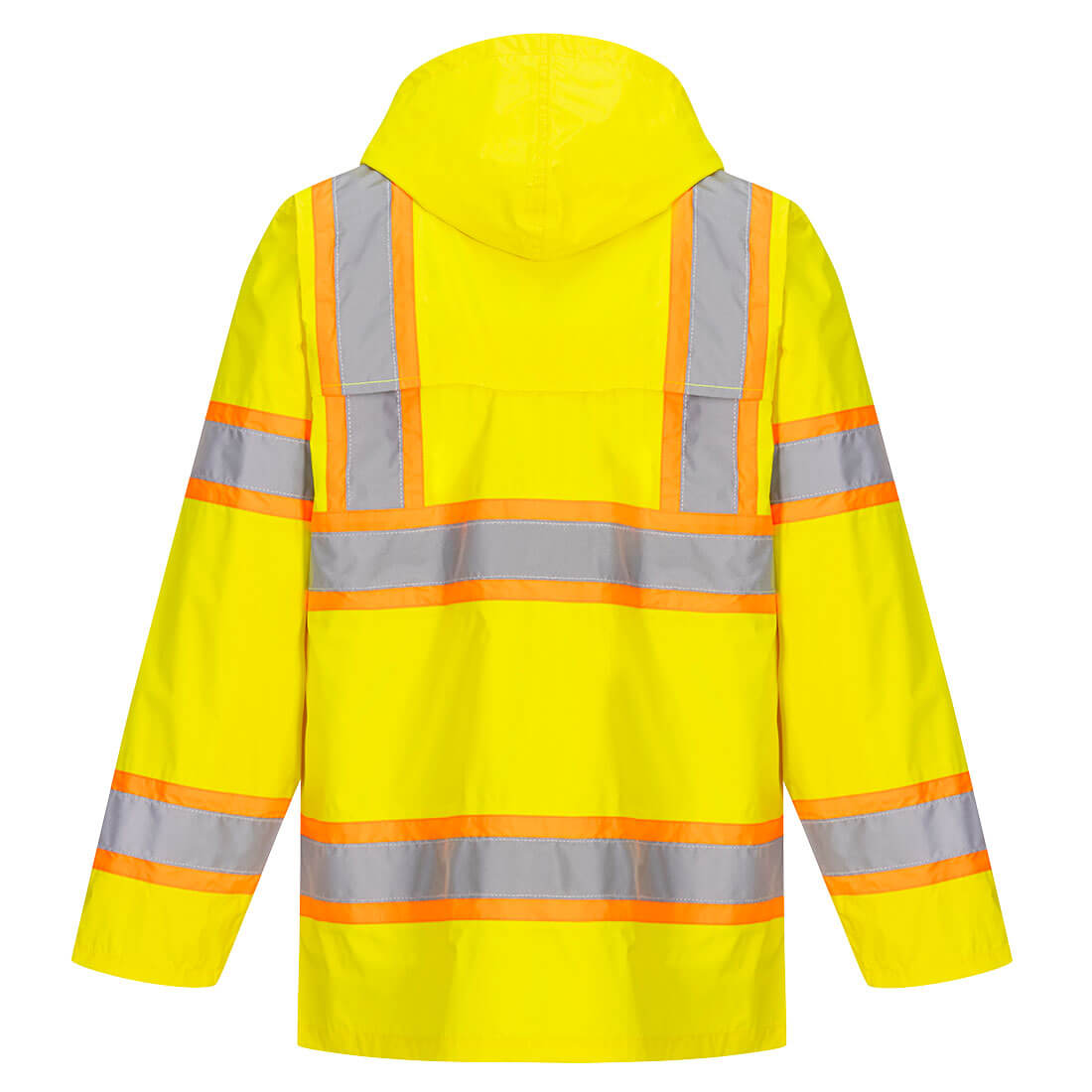 Portwest UH400 Hi-Vis Contrast Tape Rain Jacket - Yellow