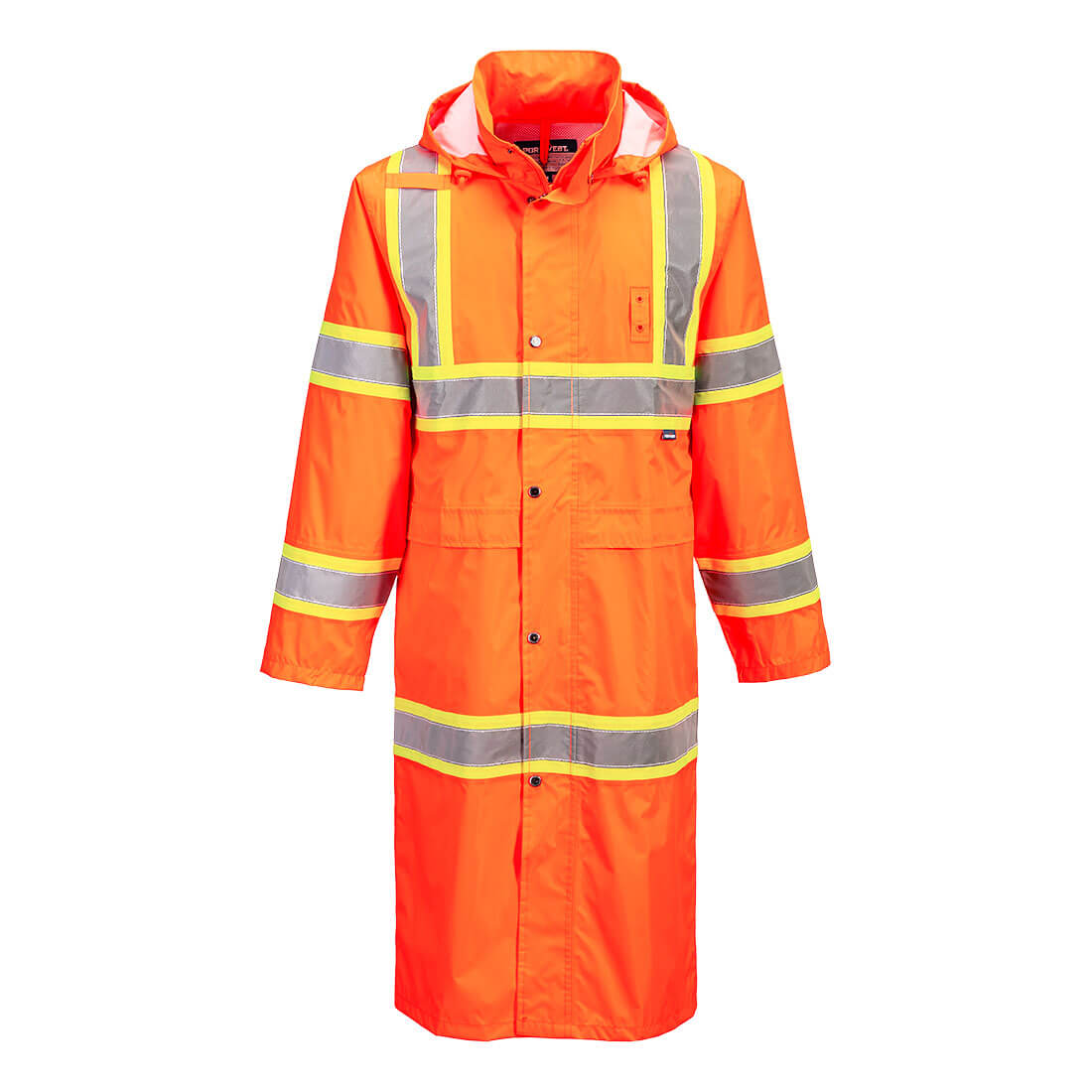 Portwest UH405 - Hi-Vis Contrast Tape Rain Coat 48"