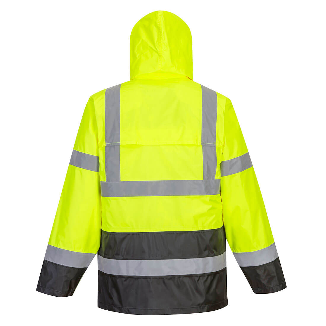 Portwest UH443 Hi-Vis Classic Contrast Rain Jacket - Yellow/Black