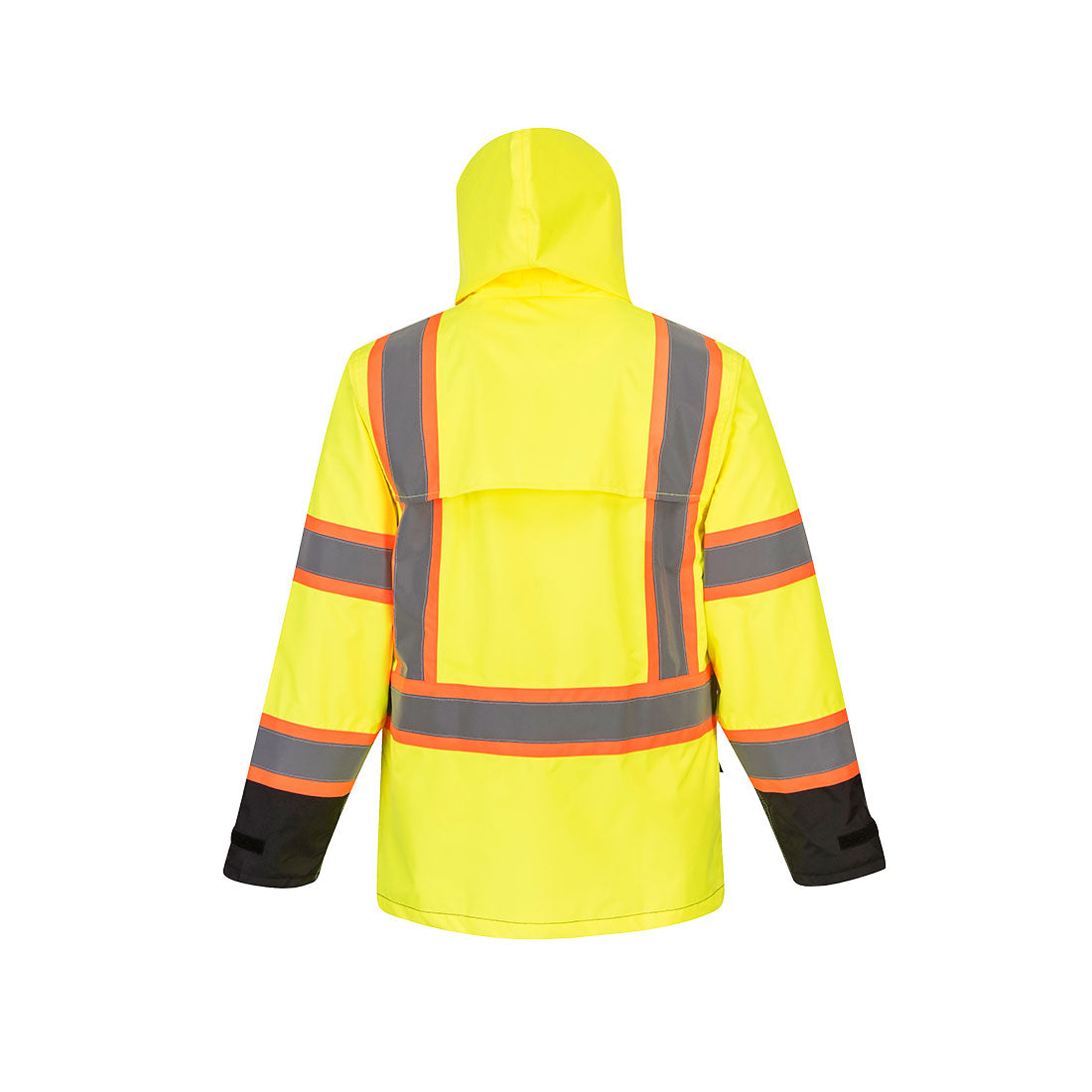 Portwest US361 Hi-Vis Contrast Tape Rain Jacket - Yellow/Black