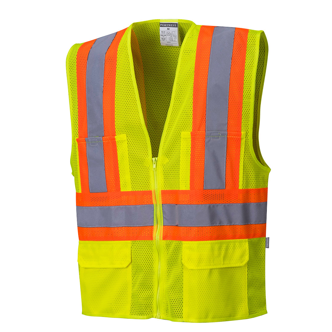 Portwest US371 Tulsa Contrast Hi-Vis Mesh Vest - 12/PK