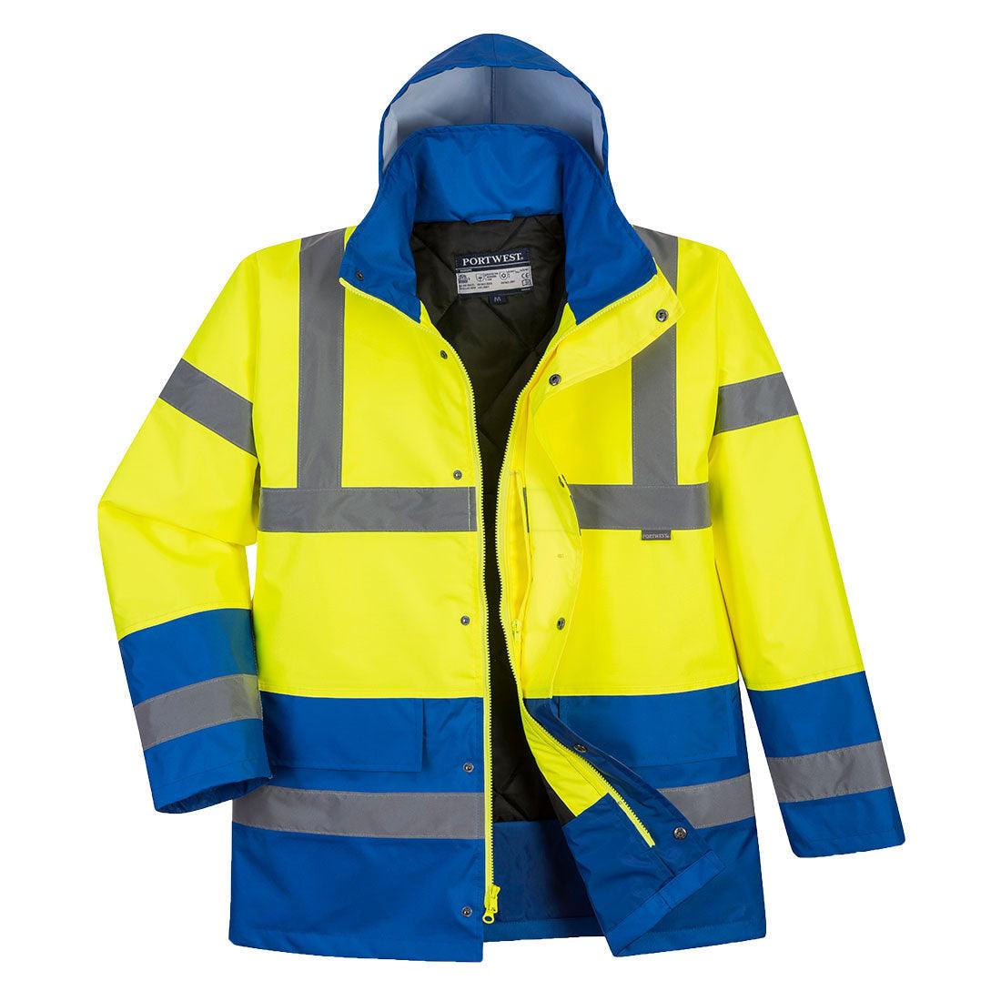 Hi-Vis Contrast Traffic Jacket - Yellow/Royal
