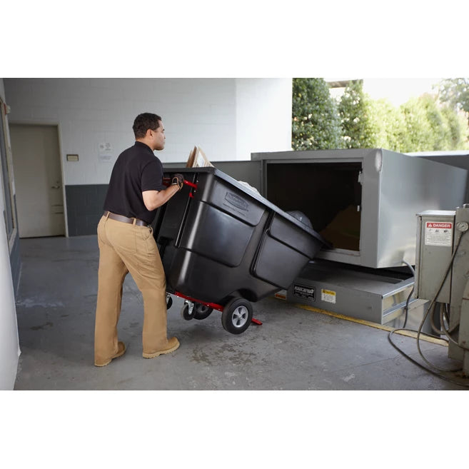 Rubbermaid FG131400BLA Rotomolded Tilt Truck, Utility Duty, 1 Cubic Yard, Black