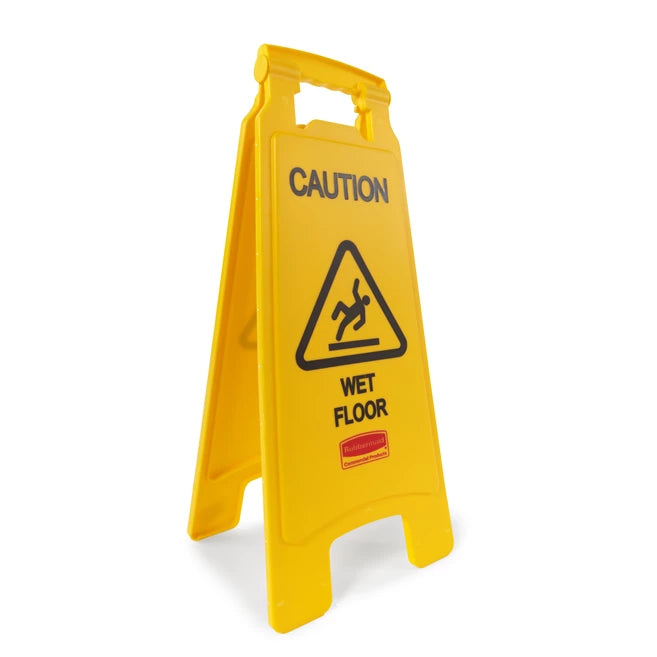 Rubbermaid FG611277YEL "Caution Wet Floor" Sign, 2 Sided, 26", Yellow