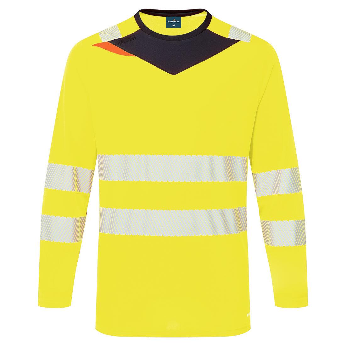 DX4 Long Sleeve High Viz T-Shirt - Yellow/Black