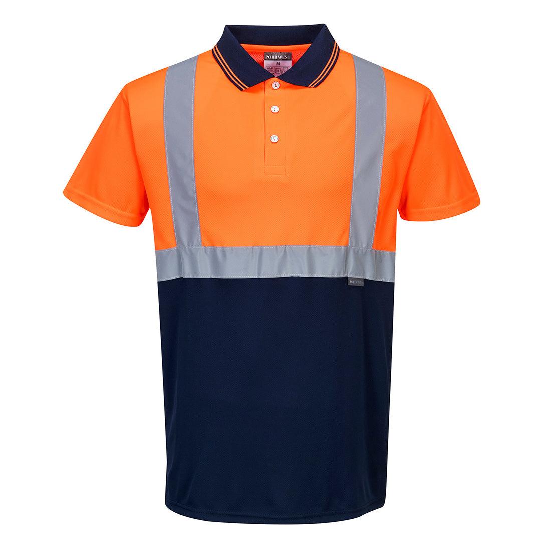 Two-Tone Polo Shirt - Orange/Navy