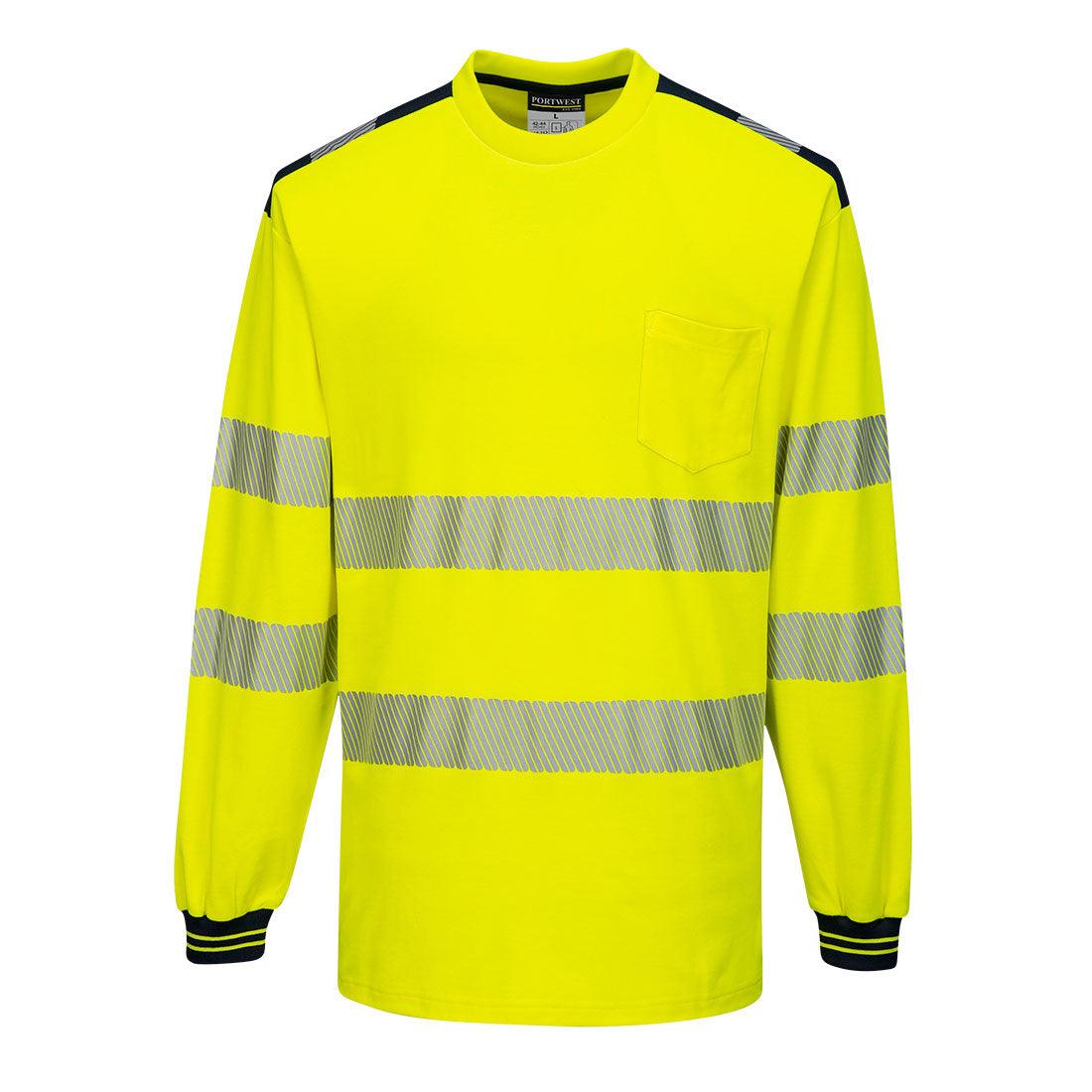 PW3 Hi-Vis Long Sleeve T-Shirt - Yellow/Black