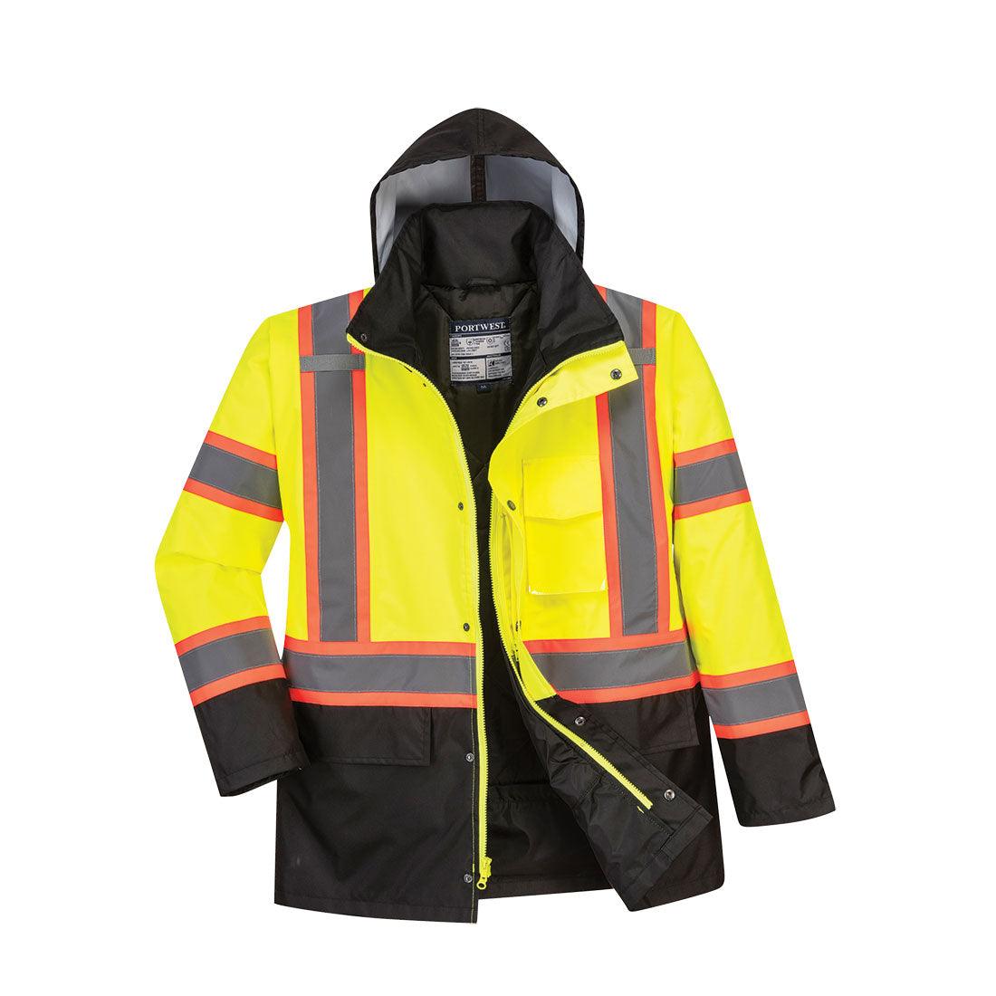 Hi-Vis Contrast Tape Traffic Jacket - Yellow/Black