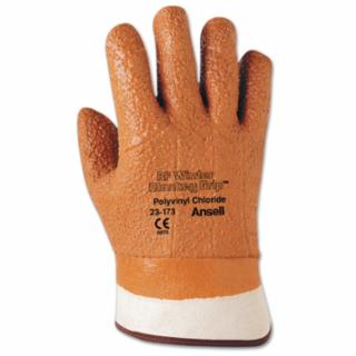 23-173 PVC-Coated Gloves, Rough Finish, Size 10, Brown, 12 PR/DZ