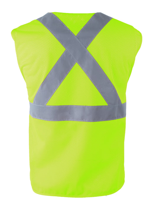 198 Zipper Mesh Safety Vest Lime