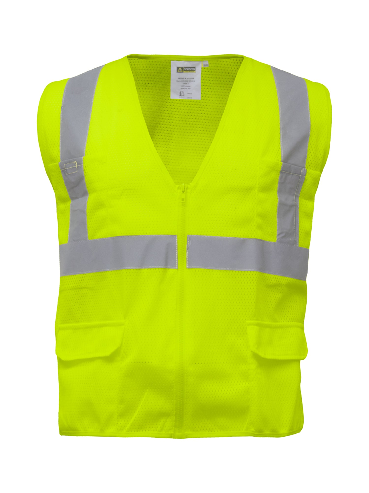 198 Zipper Mesh Safety Vest Lime