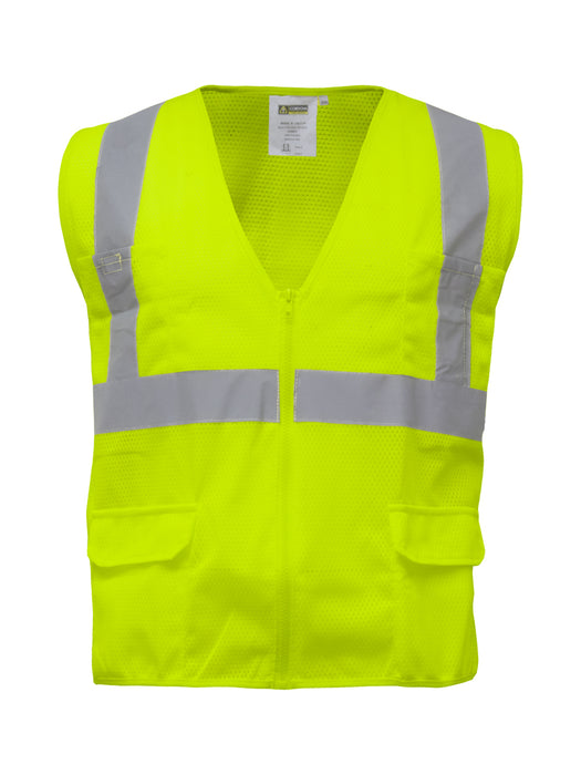 198 Zipper Mesh Safety Vest Lime