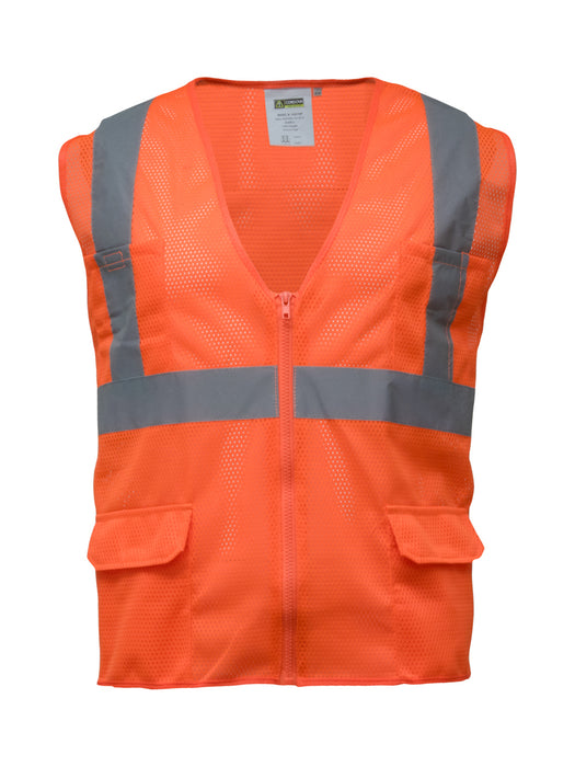 198 Zipper Mesh Safety Vest Orange