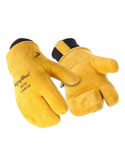 316 3-Finger Mitt with Double Cuff Gold