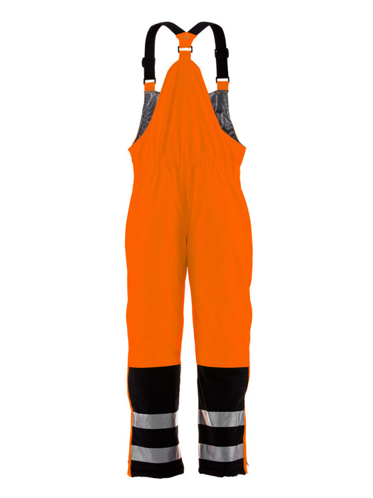 497 HiVis Insulated Softshell Bib Overalls Orange/Black