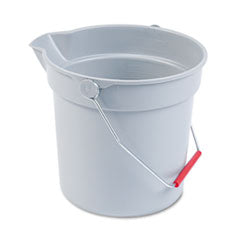 RCP296300GY 10 Quart Plastic Utility Pail, Plastic, Gray, 10.5" dia EA