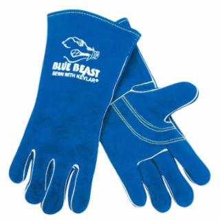 4600 Blue Beast® Select Side-Split Leather Welding Work Gloves, Blue, Gauntlet Cuff