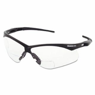 28627 V60 Nemesis™ Rx Readers Prescription Safety Glasses, Clear, Polycarbonate Scratch-Resistant Lens, Black Frame/Temples, +2.5 12/BX