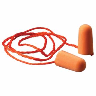 1110 Foam Earplug, Foam, Bright Orange, Corded Tapered