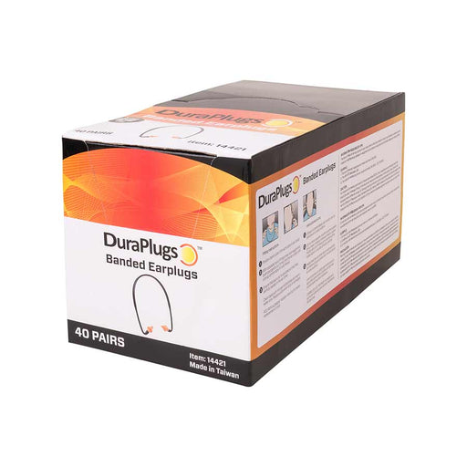 14421 DuraPlugsÖ CONICAL BAND EAR PLUGS - Orange