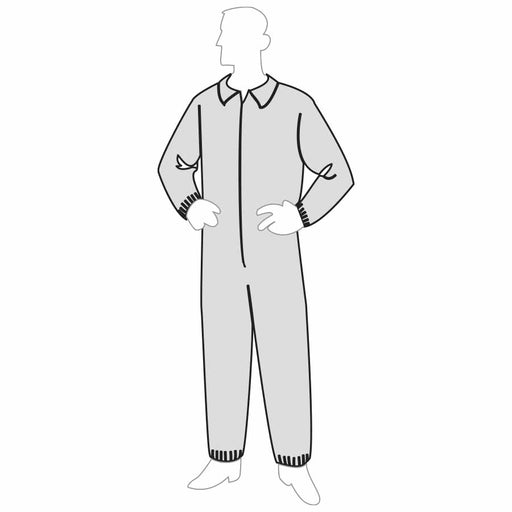 15135 PolyGardÖ MEDIUM WEIGHT COVERALL WITH ELASTIC WRISTS & ANKLES - White