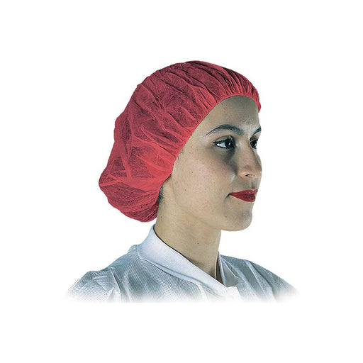 15821R PolygardÖ SPUNBONDED POLYPROPYLENE BOUFFANT CAPS - RED