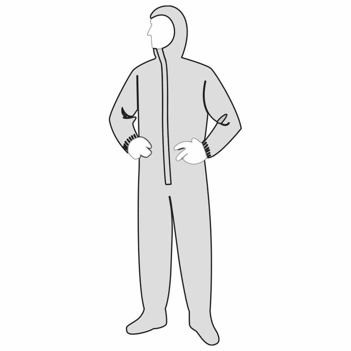 18122 PERMAGARDÖ COVERALL - ATTACHED HOOD & BOOTS - White