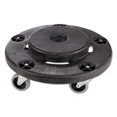 RCP264000BK Brute Round Twist On/Off Dolly, 250 lb Capacity, 18" dia x 6.63"h, Fits 20 to 55 Gallon BRUTE Containers, Black EA