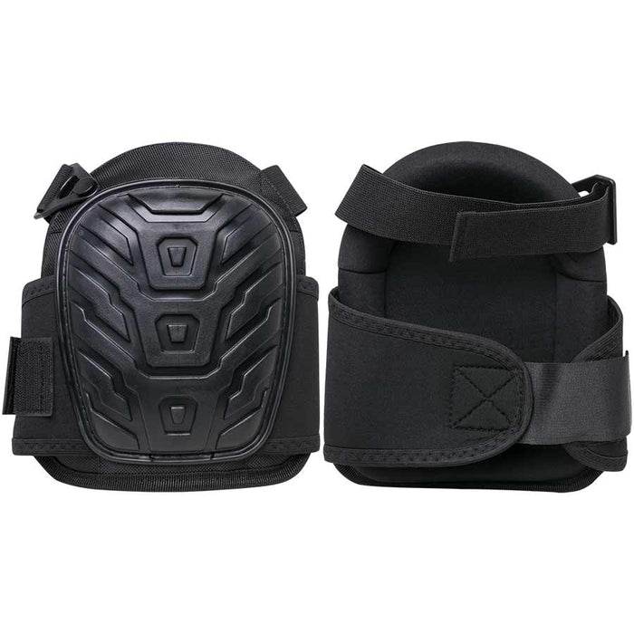 DuraWearÖ HEAVY DUTY TURTLEBACK SHELL KNEE PADS - Black with PE gel insert molded shell