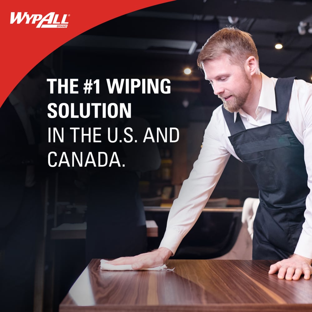 WypAll* 05812 L30 Wipers, White, 12 in W x 12-1/2 in L, 1/4 Fold, 90 per Pack/ 12 PK/CS