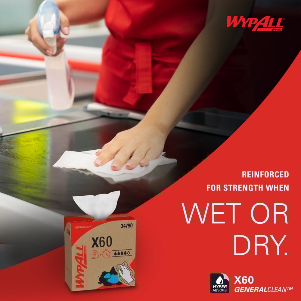 WypAll 34790 GeneralClean X60 Multi-Task Cleaning Cloths 10/CASE