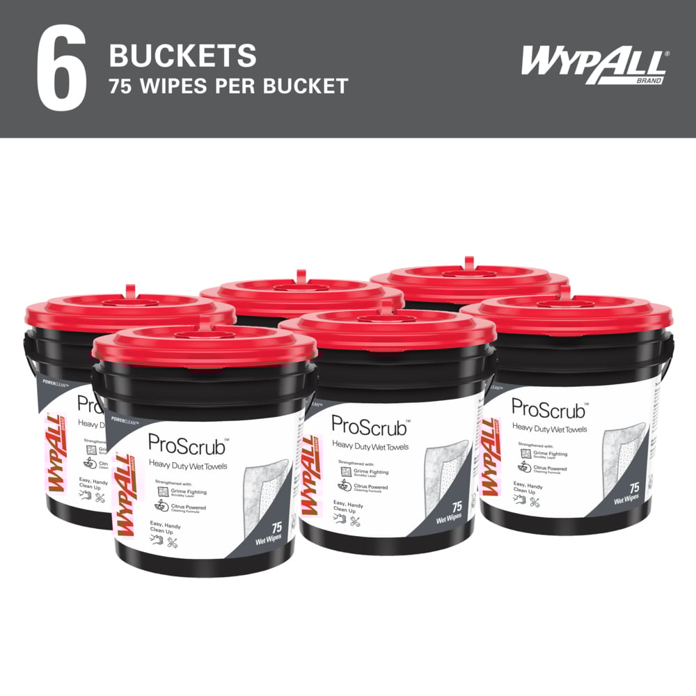 091371 WypAll PowerClean ProScrub Heavy Duty Wet Towels
