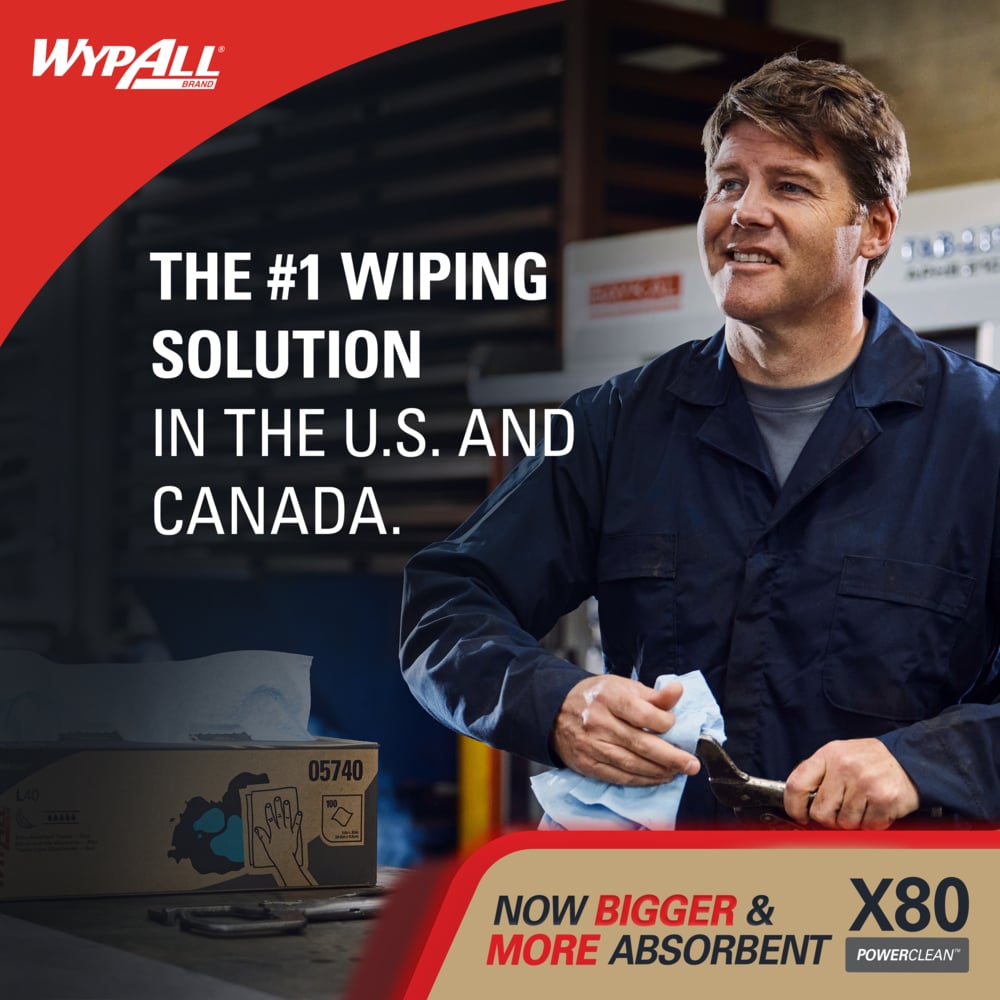 WypAll 41048 PowerClean X80 Heavy Duty Cloths 5/CASE